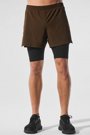 Alo Yoga 5" Revival 2-in-1 Miesten Shortsit Mustat | Suomi 9064-DLJOH