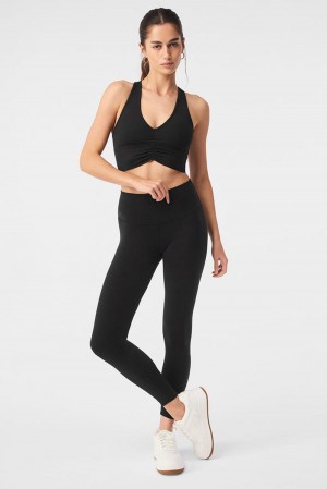 Alo Yoga 7/8 High-Waist Airbrush Naisten Leggings Mustat | Suomi 6948-OPUBX