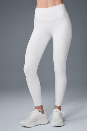 Alo Yoga 7/8 High-Waist Airbrush Naisten Leggings Valkoinen | Suomi 7160-UQVOY