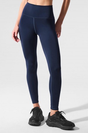 Alo Yoga 7/8 High-Waist Airlift Naisten Leggings Laivastonsininen | Suomi 6821-CUHAB
