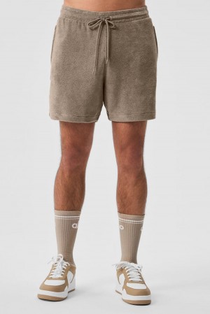 Alo Yoga 7" Coastal Terry Miesten Shortsit Gravel | Suomi 3127-QSFMB