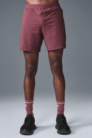 Alo Yoga 7" Conquer React Performance Miesten Shortsit Viininpunainen | Suomi 4182-WDXVB