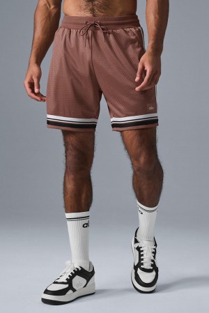 Alo Yoga 7" Key Mesh Basketball Miesten Shortsit Chestnut | Suomi 4083-ONJLK