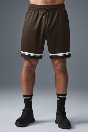 Alo Yoga 7" Key Mesh Basketball Miesten Shortsit Espresso | Suomi 3124-UJGIK
