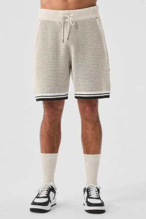 Alo Yoga 7" Sports Club Sweater Knit Basketball Miesten Shortsit Bone | Suomi 6179-GIASQ