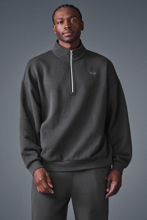 Alo Yoga Accolade 1/4 Zip Miesten Villapusero Anthracite | Suomi 4860-RTKPJ
