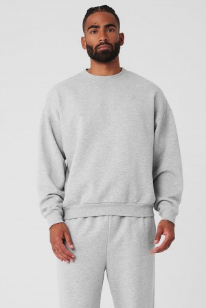 Alo Yoga Accolade Crew Neck Miesten Villapusero Harmaat | Suomi 6592-KAHEJ