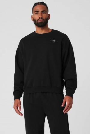 Alo Yoga Accolade Crew Neck Miesten Villapusero Mustat | Suomi 1764-NRUTO