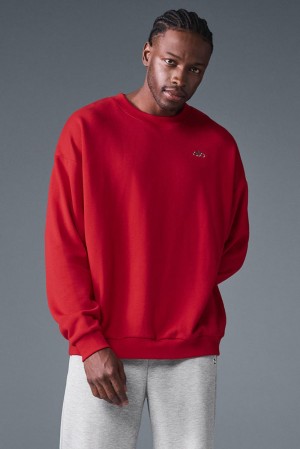 Alo Yoga Accolade Crew Neck Miesten Villapusero Punainen | Suomi 9483-ZIENF