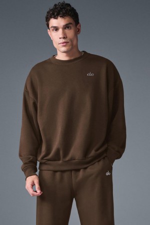 Alo Yoga Accolade Crew Neck Miesten Villapusero Espresso | Suomi 5873-KFOMX