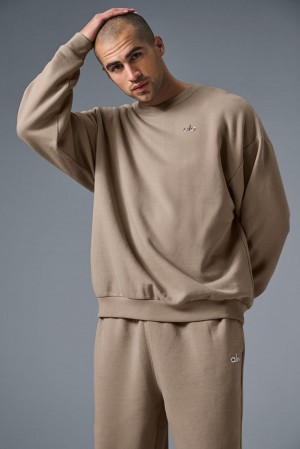 Alo Yoga Accolade Crew Neck Miesten Villapusero Gravel | Suomi 7381-THZDE
