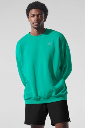 Alo Yoga Accolade Crew Neck Miesten Villapusero Vihreä | Suomi 1028-SNXTZ