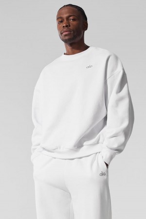 Alo Yoga Accolade Crew Neck Miesten Villapusero Valkoinen | Suomi 2596-DCYZN
