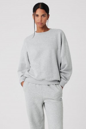 Alo Yoga Accolade Crew Neck Naisten Villapusero Harmaat | Suomi 2639-IXZKC
