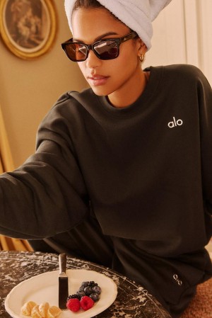 Alo Yoga Accolade Crew Neck Naisten Villapusero Espresso | Suomi 1746-NVDFC