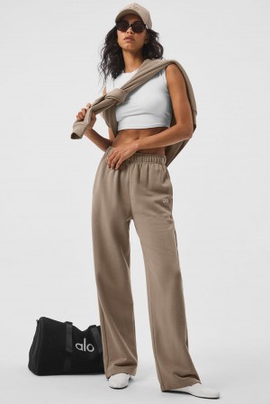 Alo Yoga Accolade Straight Leg Naisten Collegehousut Gravel | Suomi 1549-GZQMC