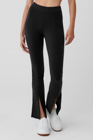 Alo Yoga Airbrush 7/8 High Waist Flutter Naisten Leggings Mustat | Suomi 6417-UHAGR