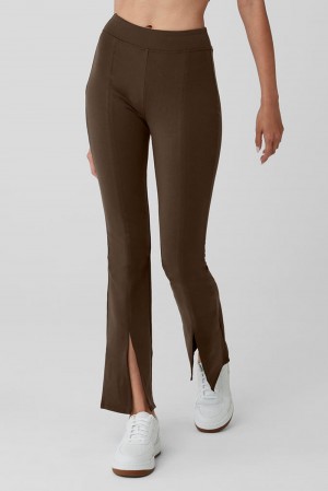 Alo Yoga Airbrush High-Waist 7/8 Flutter Naisten Leggings Espresso | Suomi 3046-LNWGH