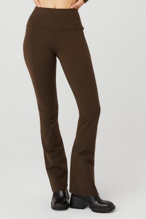 Alo Yoga Airbrush High-Waist Bootcut Naisten Leggings Espresso | Suomi 6103-KVJBG