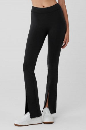 Alo Yoga Airbrush High-Waist Flutter Naisten Leggings Mustat | Suomi 5713-QUEZK