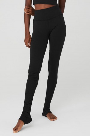 Alo Yoga Airbrush High-Waist Highlight Goddess Naisten Leggings Mustat | Suomi 7591-CZMLI