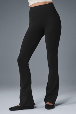 Alo Yoga Airbrush High-Waist Kick-Back Naisten Leggings Mustat | Suomi 9382-EJLDX