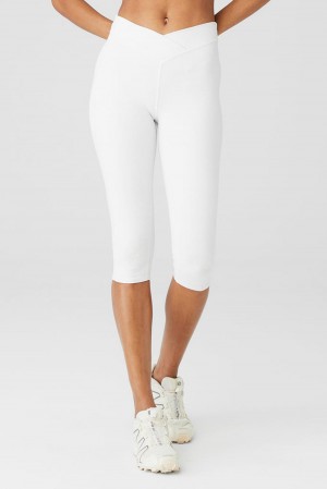 Alo Yoga Airbrush V-Cut Defineri Naisten Leggings Valkoinen | Suomi 8950-FIXJL