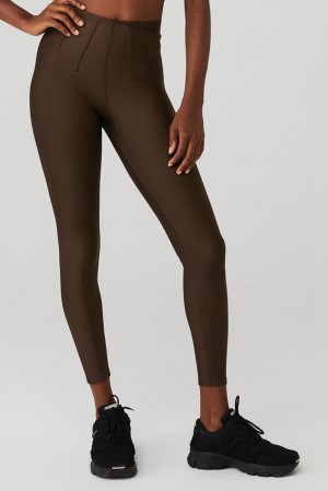 Alo Yoga Airlift High-Waist 7/8 Corset Naisten Leggings Espresso | Suomi 4832-QBZRT