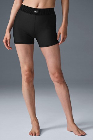 Alo Yoga Airlift High-Waist Line Up Naisten Shortsit Mustat | Suomi 0297-CWRKE
