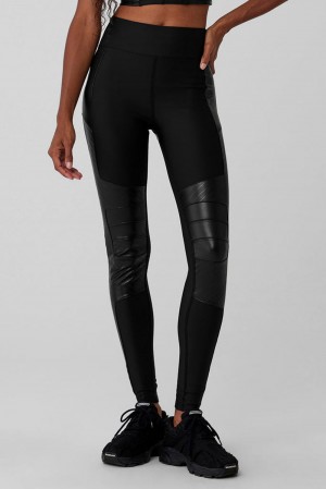 Alo Yoga Airlift Winter Warm High-Waist Supermoto Naisten Leggings Mustat | Suomi 7568-VNKRG