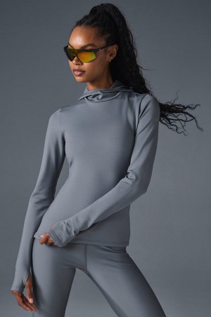 Alo Yoga Airlift Winter Warm Hooded Naisten Huppari Harmaat | Suomi 6854-QNAMZ
