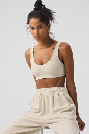 Alo Yoga Alosoft Center Stage Naisten Urheiluliivi Oatmeal Heather | Suomi 2307-SOQIH
