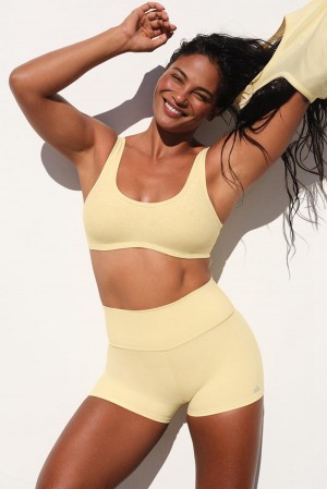 Alo Yoga Alosoft Center Stage Naisten Urheiluliivi Warm Butter Heather | Suomi 6457-CGPUR