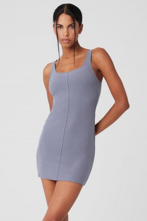 Alo Yoga Alosoft Head Start Naisten Mekko Fog | Suomi 2709-YHTXF