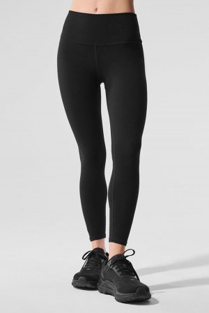Alo Yoga Alosoft High-Waist 7/8 Highlight Naisten Leggings Mustat | Suomi 8679-SCION