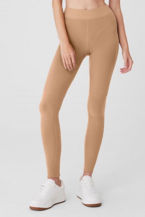 Alo Yoga Alosoft High-Waist Head Start Naisten Leggings Toasted Almond | Suomi 1973-LTXPS