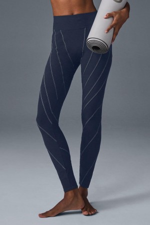 Alo Yoga Alosoft High-Waist Sunray Naisten Leggings Laivastonsininen | Suomi 1265-TSXIM