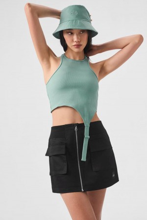 Alo Yoga Alosoft Ribbed Revelation Naisten Juoksupaidat Vihreä | Suomi 8643-PTQBS