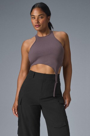 Alo Yoga Alosoft Ribbed Revelation Naisten Juoksupaidat Raisinette | Suomi 7125-EXHVC
