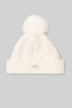 Alo Yoga Cable Knit Naisten Pipo Ivory | Suomi 5984-FQLGP