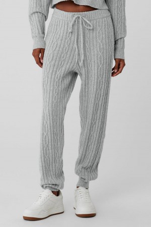 Alo Yoga Cable Knit Winter Bliss Naisten Housut Harmaat | Suomi 6504-RBWTN