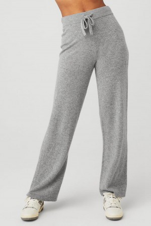 Alo Yoga Cashmere High-Waist Jet Set Wide Leg Naisten Housut Harmaat | Suomi 3810-UPWLD