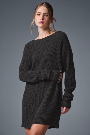 Alo Yoga Cashmere Plush Waffle Naisten Mekko Tummanharmaat | Suomi 0521-YNUCD