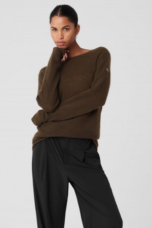 Alo Yoga Cashmere Reform Naisten Pitkähihainen Espresso | Suomi 0126-EPNVU