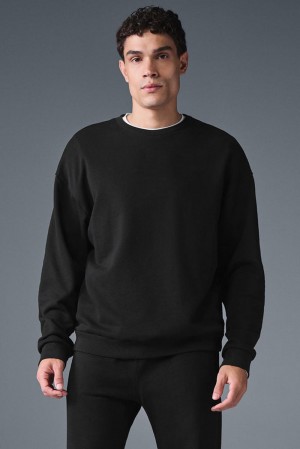 Alo Yoga Chill Crew Neck Miesten Villapusero Mustat | Suomi 5236-WMCZX