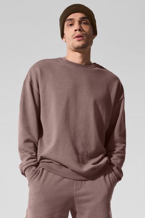 Alo Yoga Chill Crew Neck Miesten Villapusero Mushroom | Suomi 7024-RTWCY