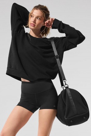 Alo Yoga Chill Crew Neck Naisten Villapusero Mustat | Suomi 1928-LRFET