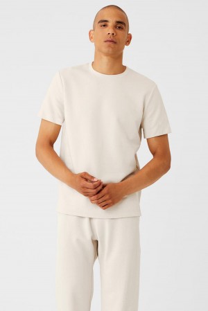 Alo Yoga Chill Miesten Short Sleeve Bone | Suomi 3287-GCLMT