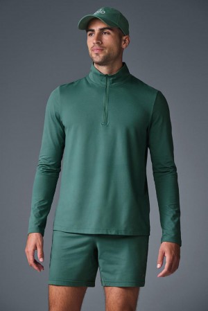 Alo Yoga Conquer 1/4 Zip Reform Miesten Pitkähihainen Winter Ivy | Suomi 8017-HCWEL