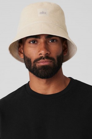Alo Yoga Corduroy Neighborhood Miesten Bucket Hattu Bone | Suomi 0397-KHDEA